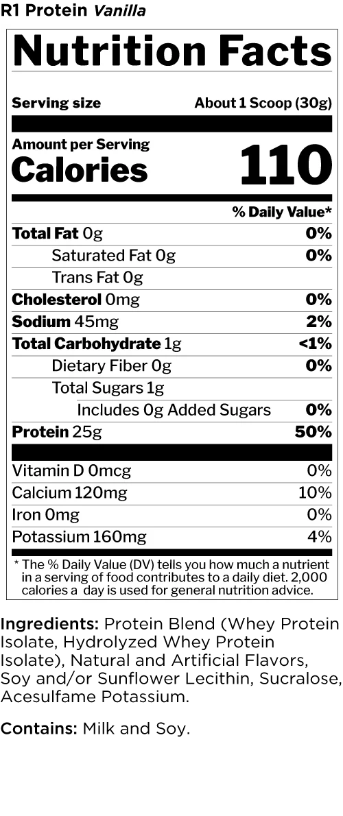 Rule One Whey Isolate Vanilla Creme 1lb