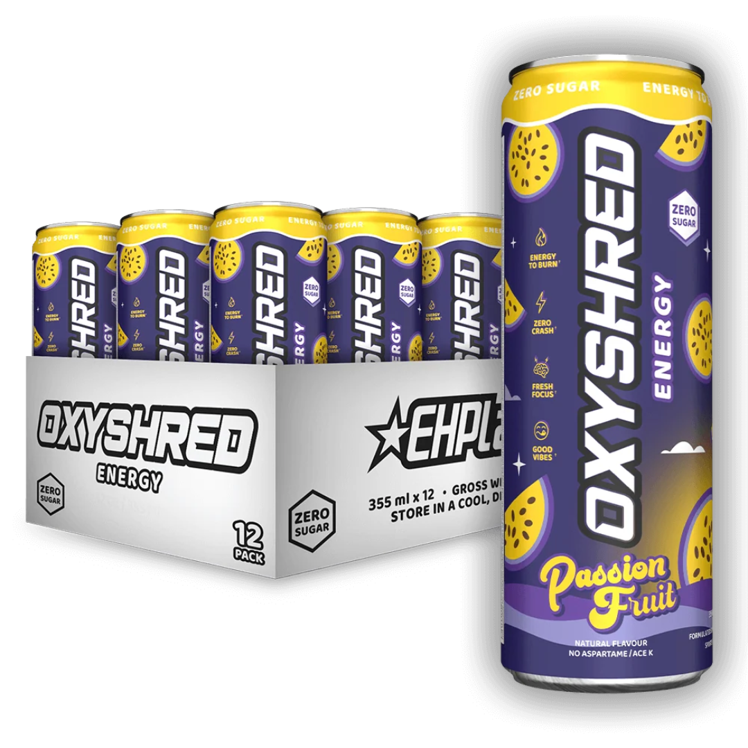 OxyShred Energy Drink RTD Passionfruit (12 cans x 355ml)