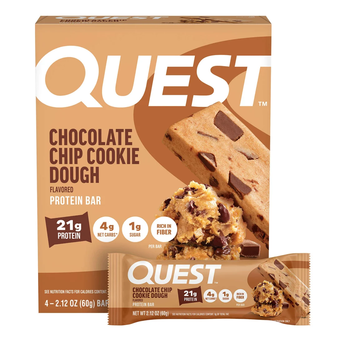 Quest Protein Bar Chocolate Chip Cookie Dough (4 x 60g)