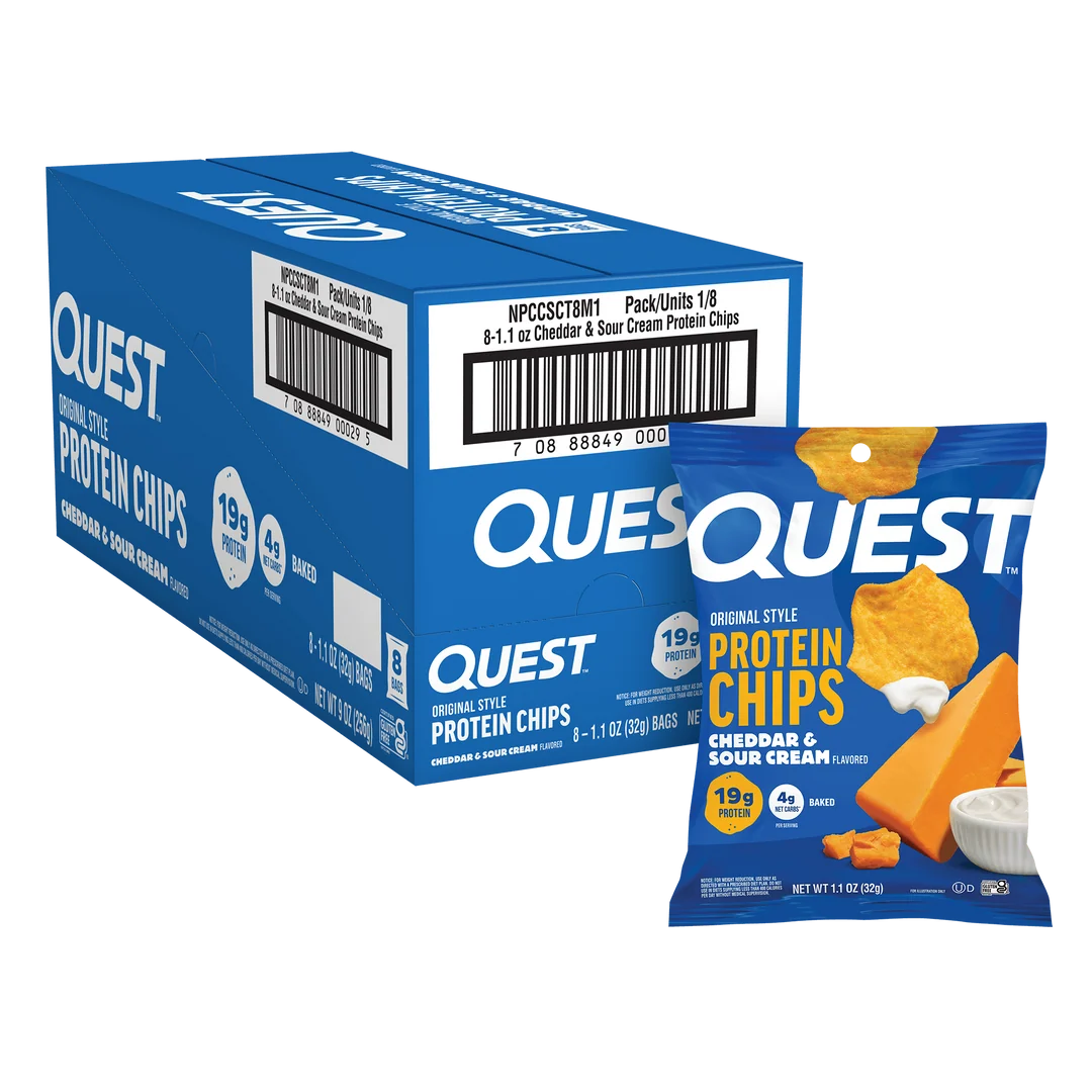 Quest Protein Chips Cheddar & Sour Cream (8 x 32g)