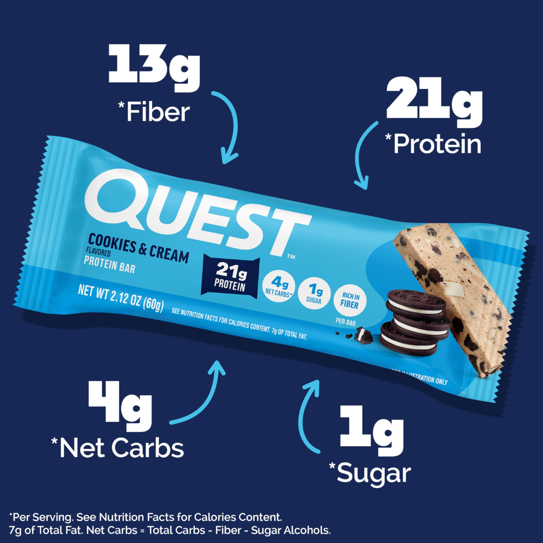 Quest Protein Bar Cookies And Cream (12 x 60g)