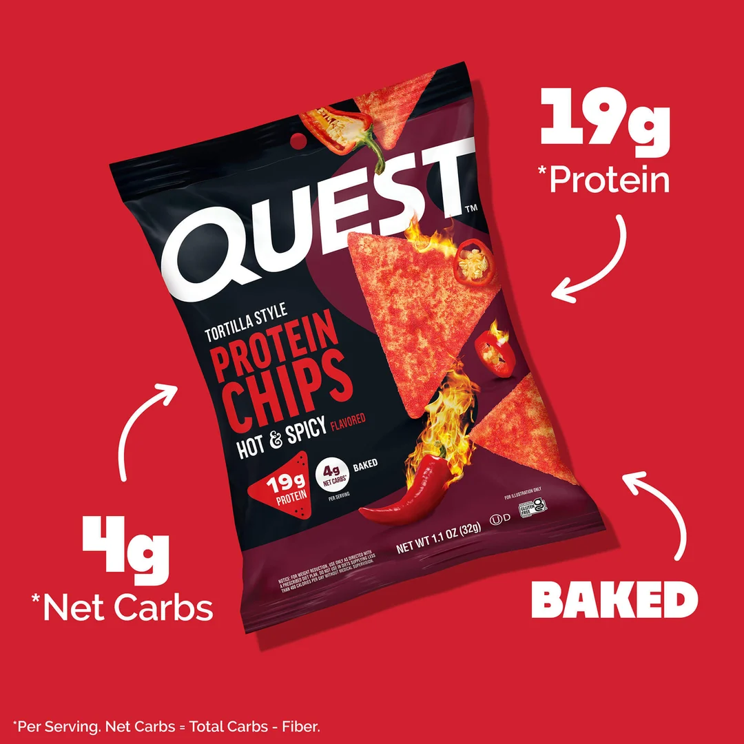 Quest Protein Chip - Tortilla Hot & Spicy Flavor (8 x 32g)