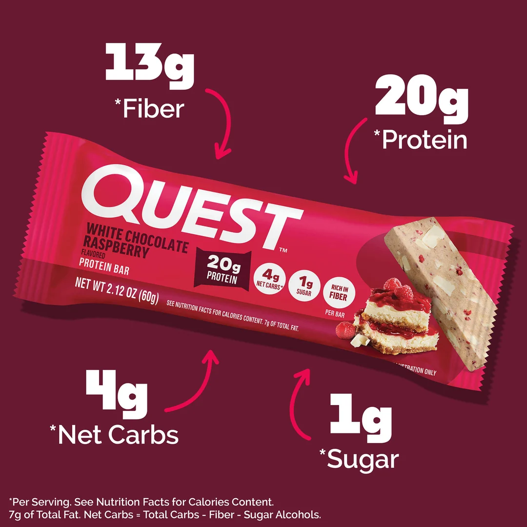 Quest Protein Bar White Chocolate Raspberry (12 x 60g)