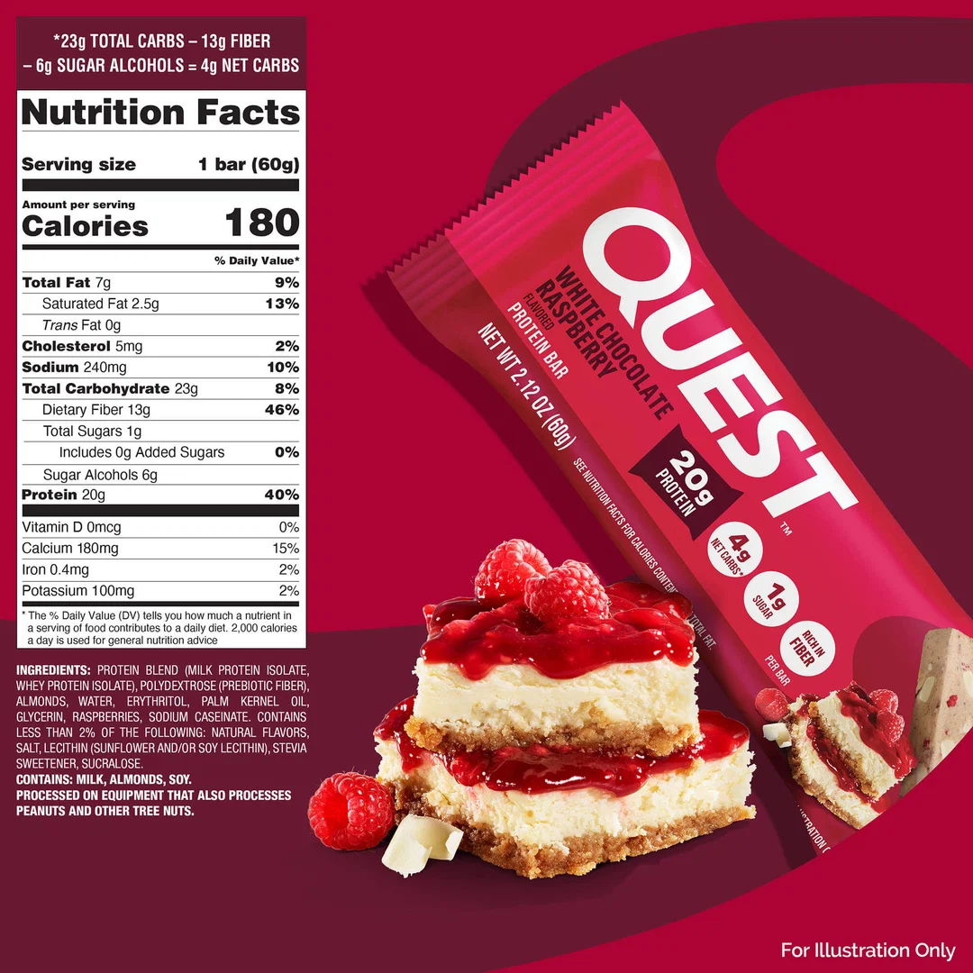 Quest Protein Bar White Chocolate Raspberry (12 x 60g)