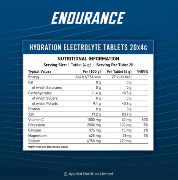 Applied Nutrition Effervescent Electrolyte Tablets - Lemon & Lime 6 tubes