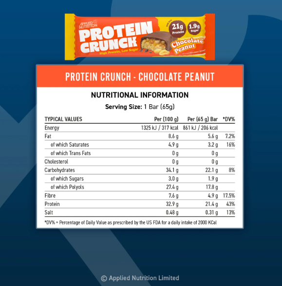 Applied Nutrition Protein Crunch Milk Chocolate Peanut (12 x 65g)