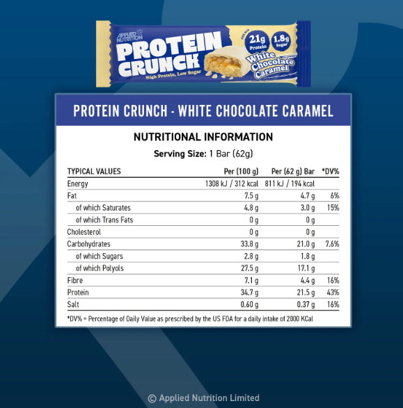 Applied Nutrition Protein Crunch White Chocolate Caramel (12 x 62g)