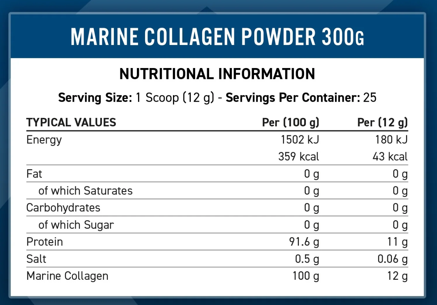 Applied Nutrition Marine Collagen Powder Unflavored 300g
