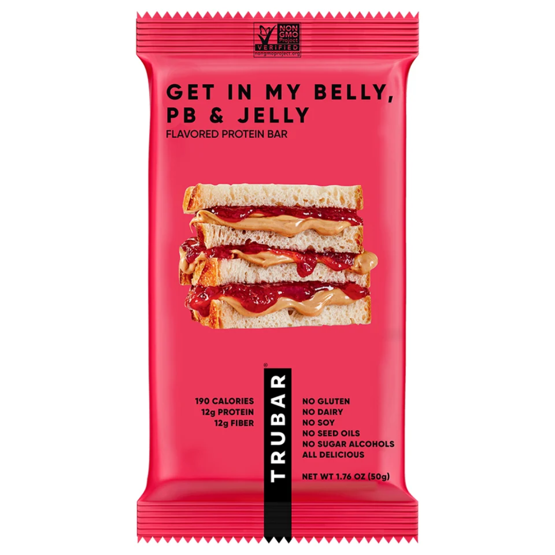 Trubar Plant Protein Bar - Get in My Belly PB & Jelly (12 x 50g)