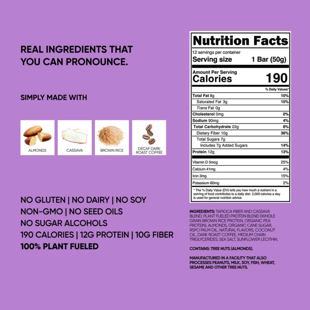 Trubar Plant Protein Bar - Whole Lotta Macchiato (12 x 50g)