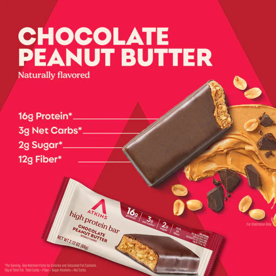 Atkins High Protein Bar Choc Peanut Butter Pretzel (4 x 48g)