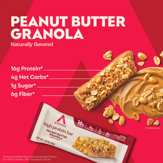 Atkins High Protein Bar Peanut Butter Granola (4 x 48g)