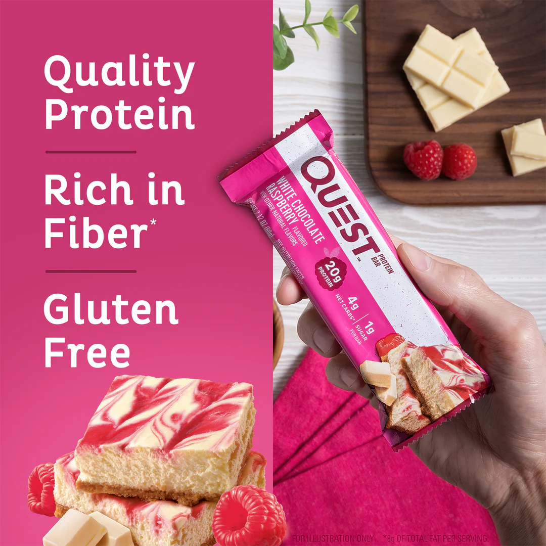 Quest Protein Bar White Chocolate Raspberry (12 x 60g)