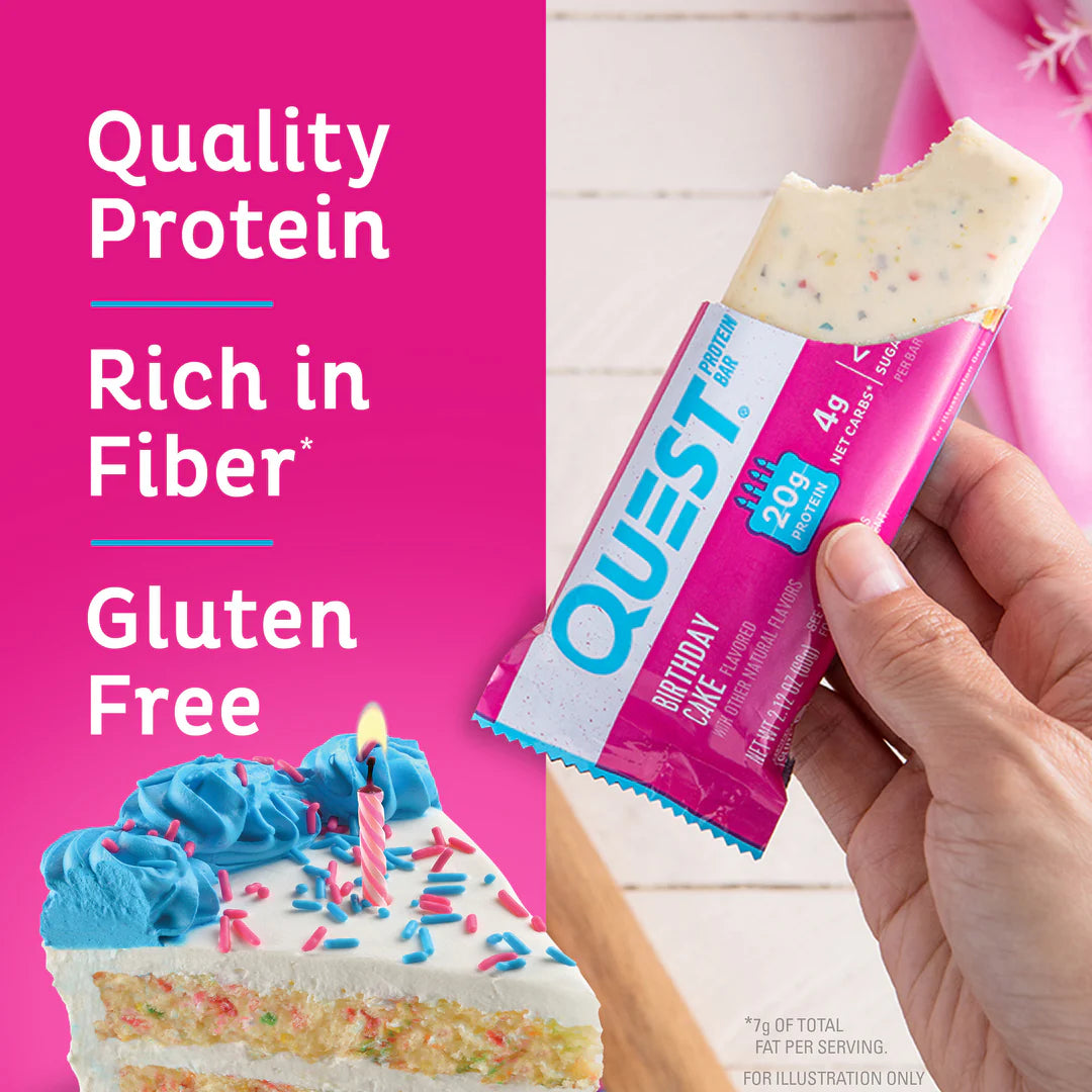 Quest Protein Bar Birthday Cake (12 x 60g)