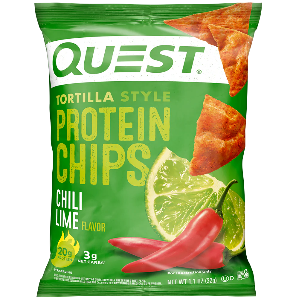 Quest Protein Chips Tortilla Style Chili Lime (8 x 32g)