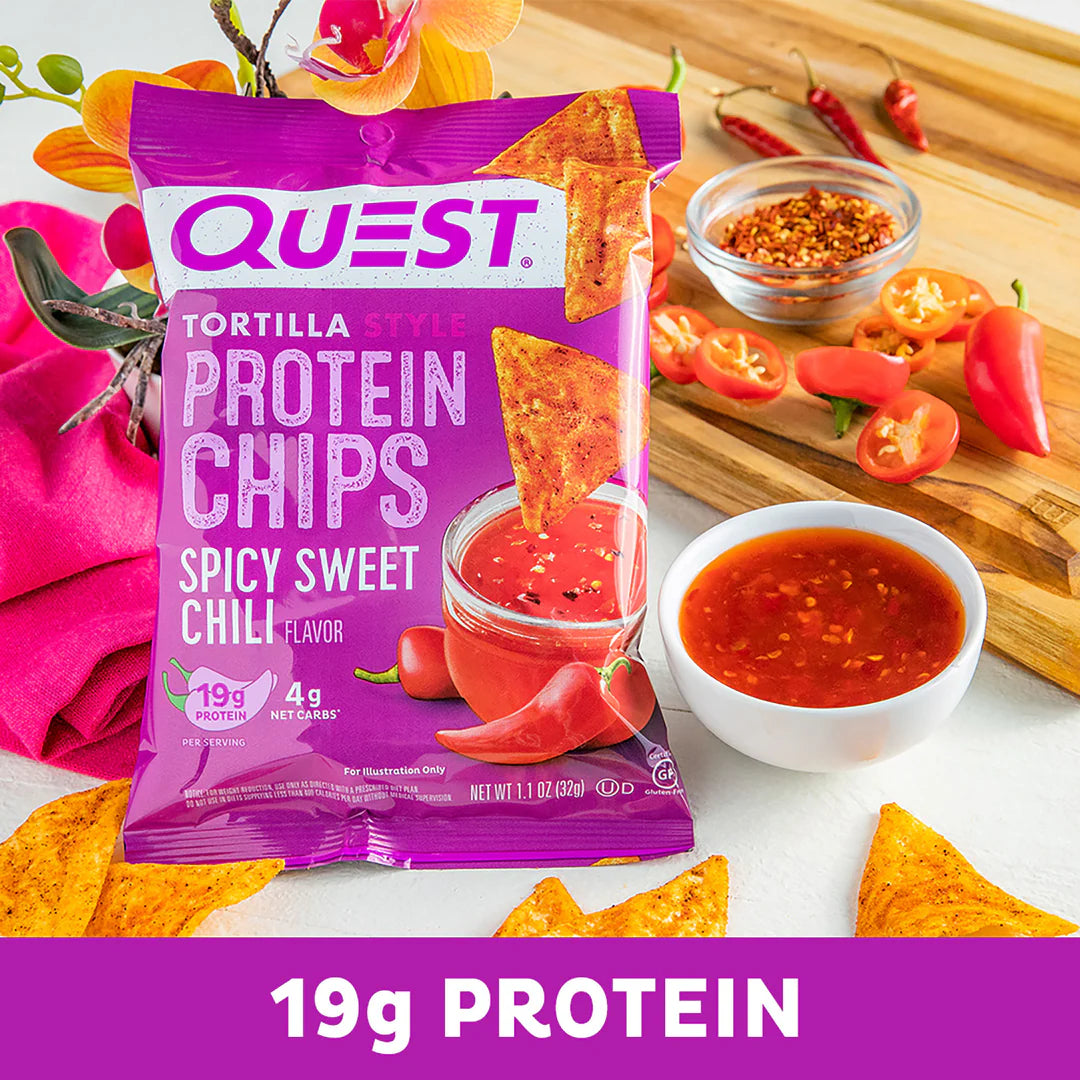 Quest Protein Chips Tortilla Style Spicy Sweet Chili (8 x 32g)