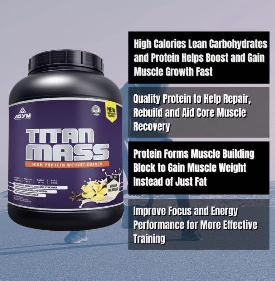 Agym Titan Mass High Protein Weight Gainer Vanilla 4.4lb